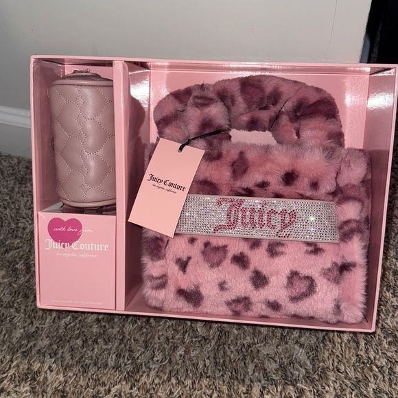 Juicy Couture Pink Leopard Mini Tote Set - Picture 1 of 2